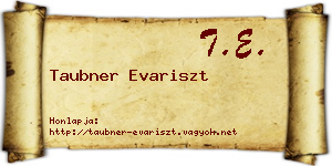 Taubner Evariszt névjegykártya